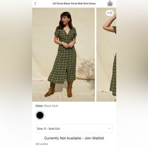 UO Floral Black Midi Dress